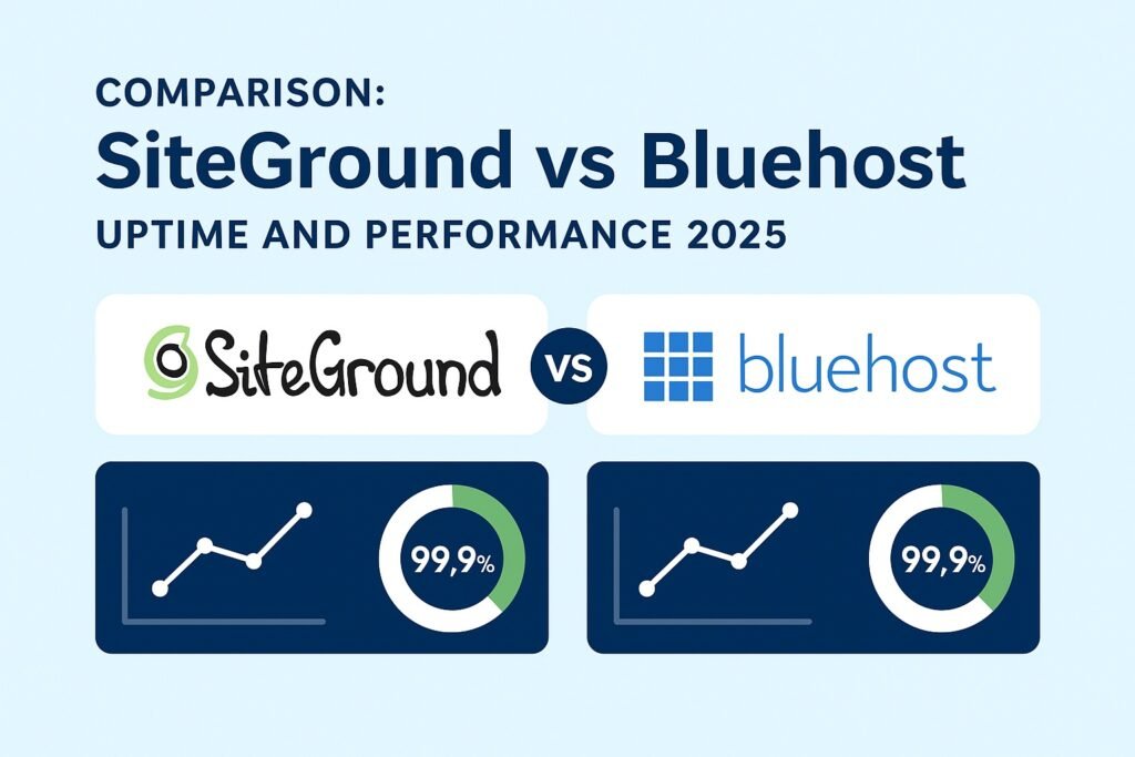 Comparison: SiteGround vs Bluehost Uptime and Performance 2025.