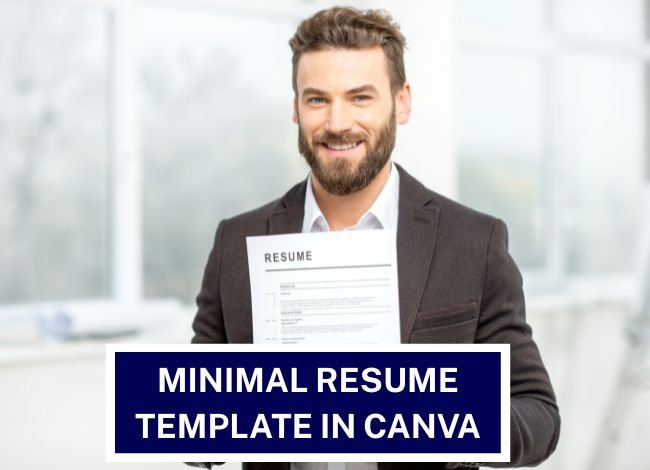 Minimal resume template in Canva