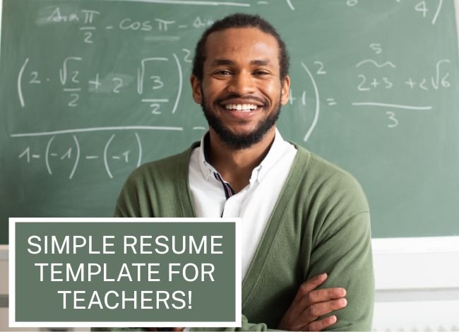 Simple resume template for teachers
